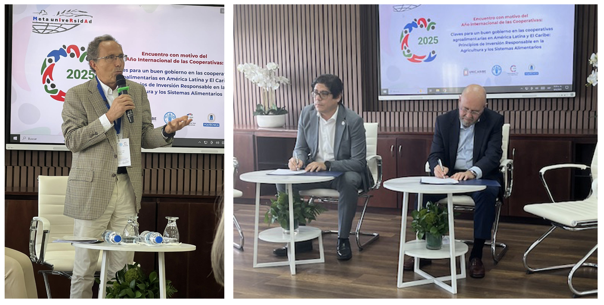 Firma de la Carta de Acuerdo entre UNICARIBE y FAO con el objetivo de sensibilizar sobre consumo responsable y la reducción de pérdidas y desperdicios de alimentos,